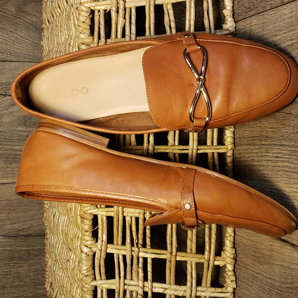 Aldo Brown Penny Loafer Style Women's Flats.